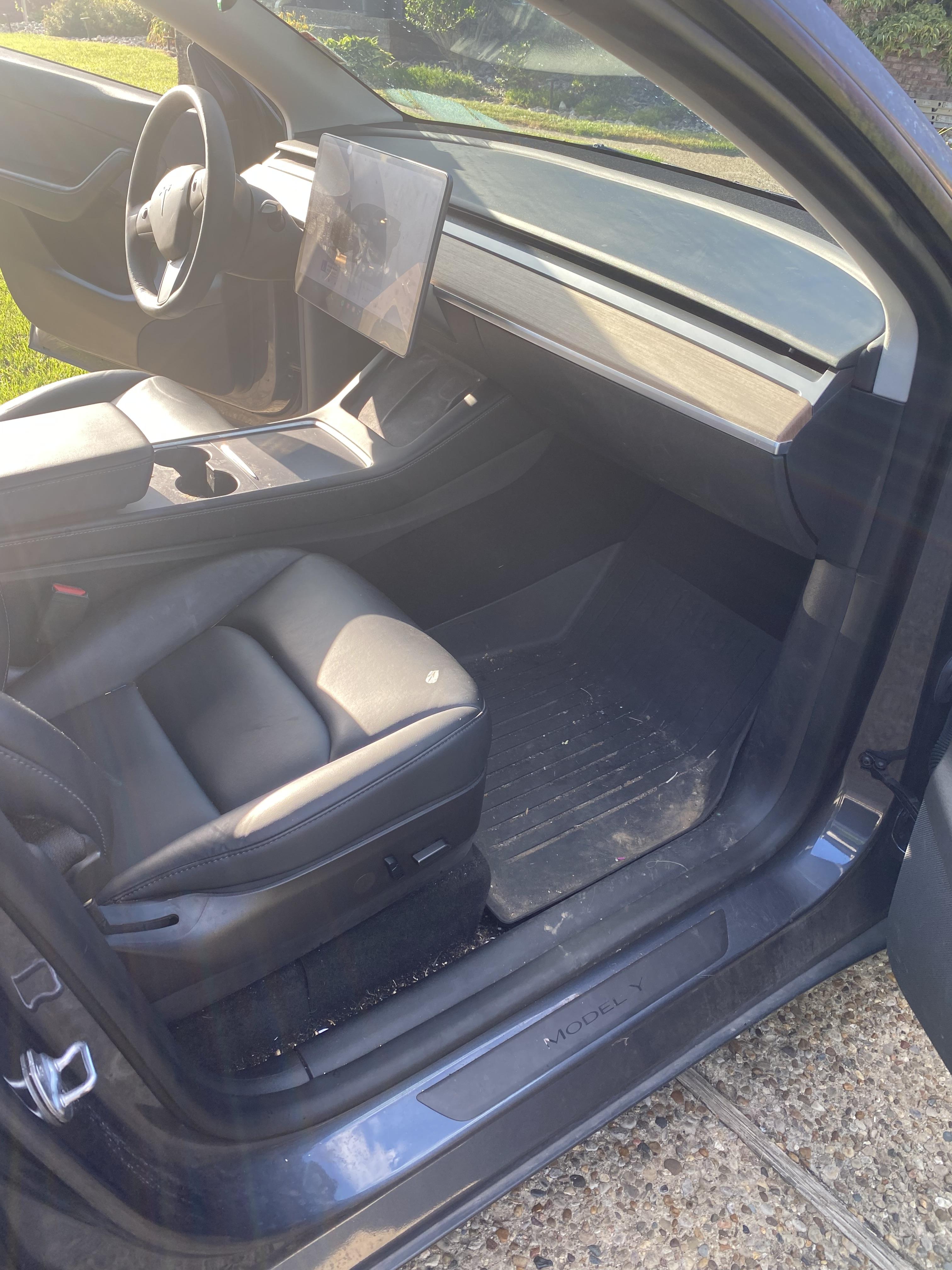 Tesla Model Y interior before detailing