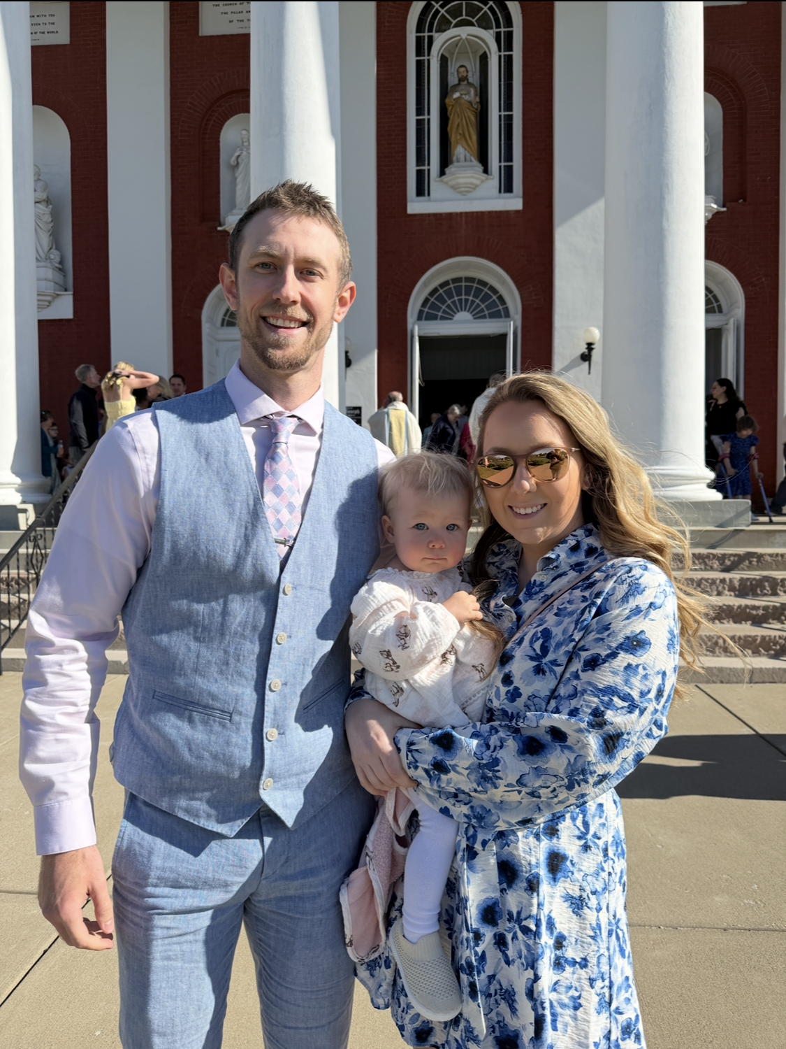 Trevor Kurtz with his wife Marissa and daughter Blake